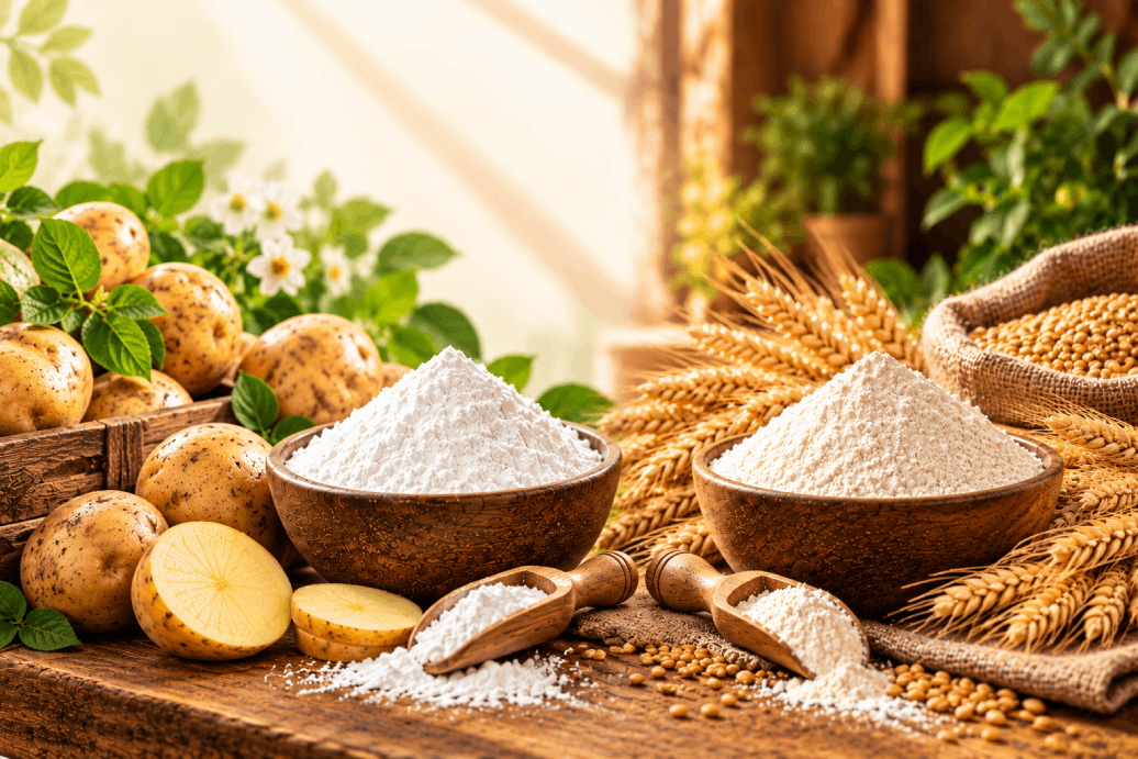 Harvest Bind potato and wheat starch pouches with fresh ingredients
